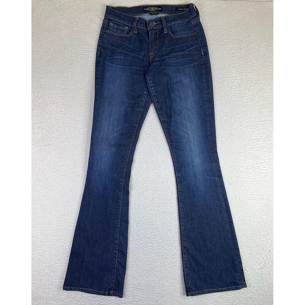 Lucky Brand Sofia Boot Jeans Womens 4/27 Blue Medium Wash Mid Rise Stretch Denim